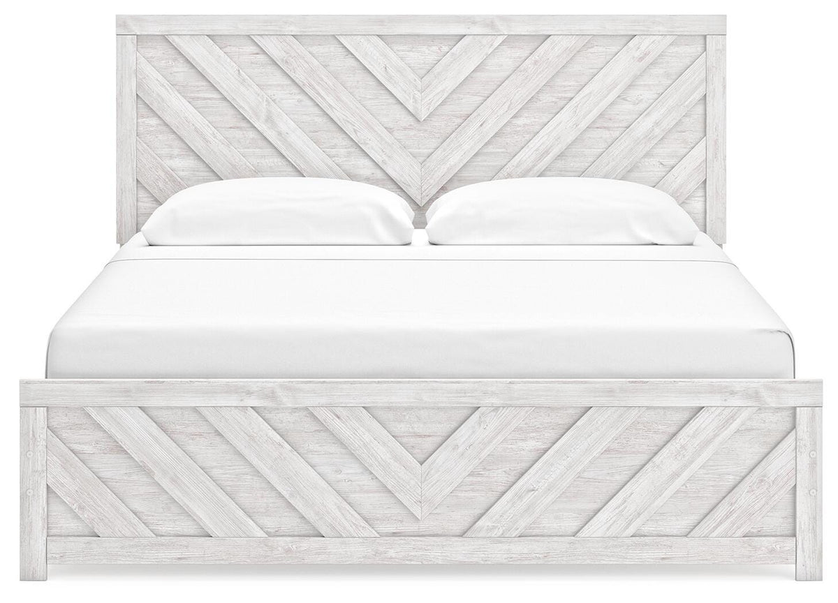 Cayboni King Panel Bed, Dresser, Mirror, Chest and 2 Nightstands