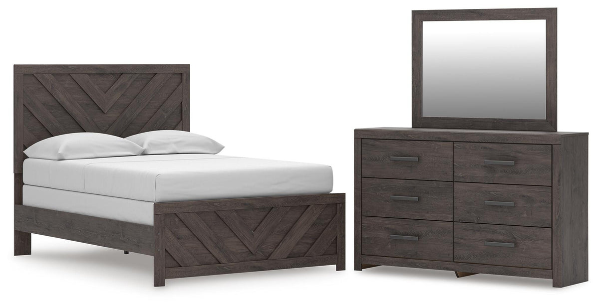 Prendonea Full Panel Bed, Dresser and Mirror