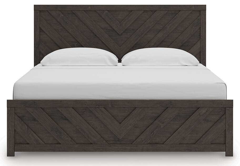 Prendonea King Panel Bed, Dresser, Mirror and Nightstand