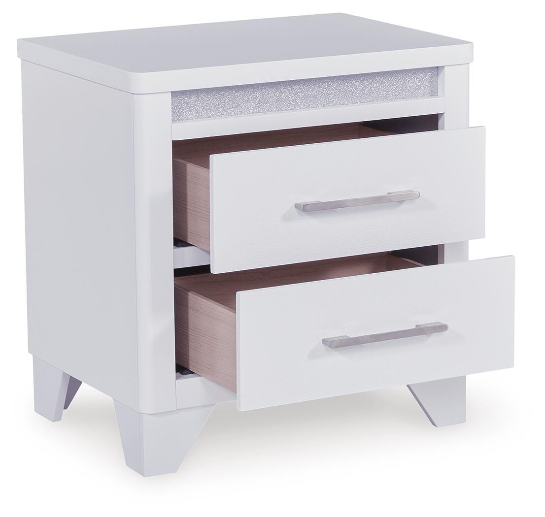 Jarlee Queen Upholstered Panel Bed, Dresser, Mirror, Chest and 2 Nightstands