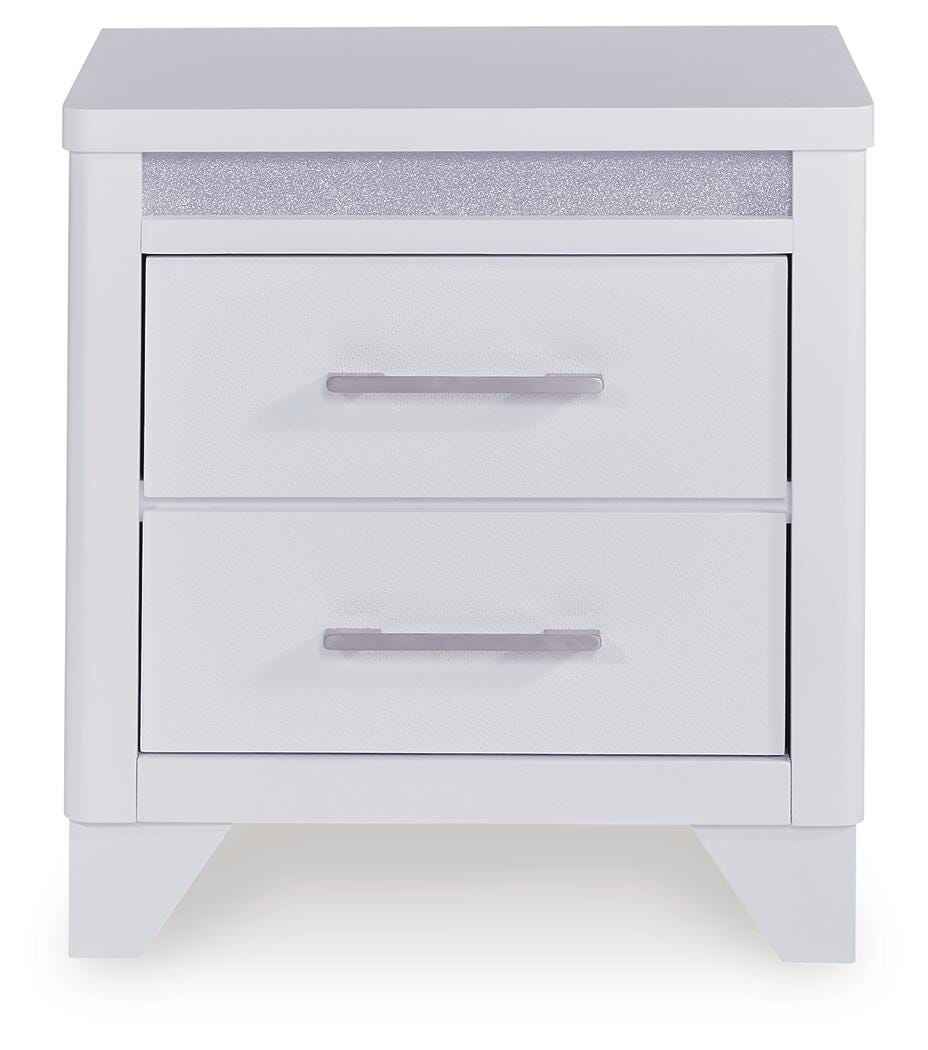 Jarlee Queen Upholstered Panel Bed, Dresser, Mirror, Chest and 2 Nightstands