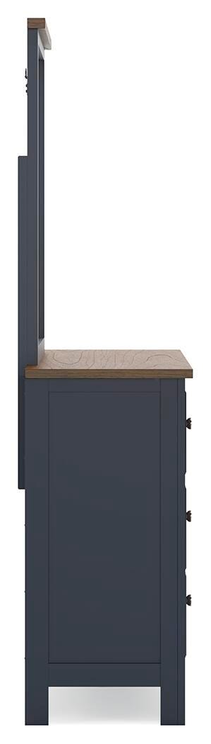 Landocken Twin Panel Bed, Dresser and Mirror