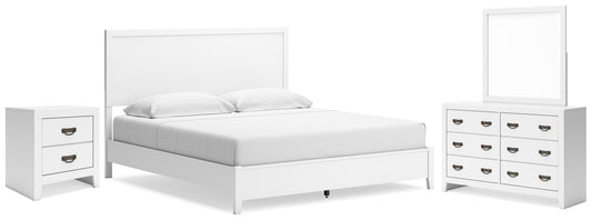 Binterglen King Panel Bed, Dresser, Mirror and Nightstand