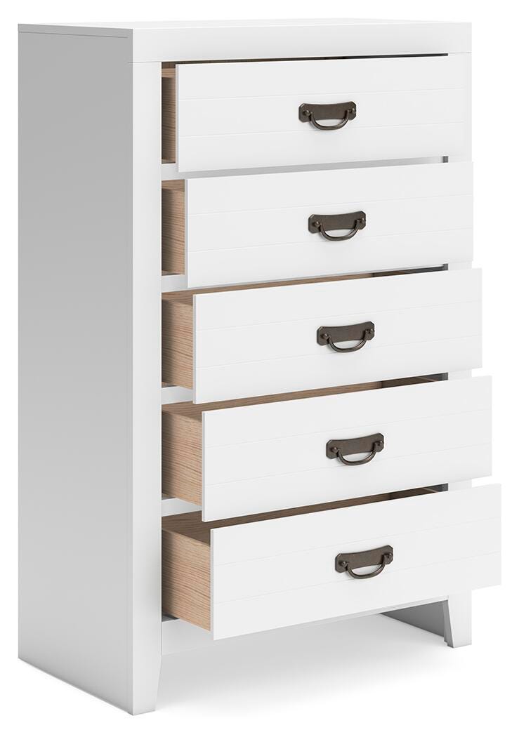 Binterglen Twin Panel Bed, Dresser, Mirror, Chest and 2 Nightstands
