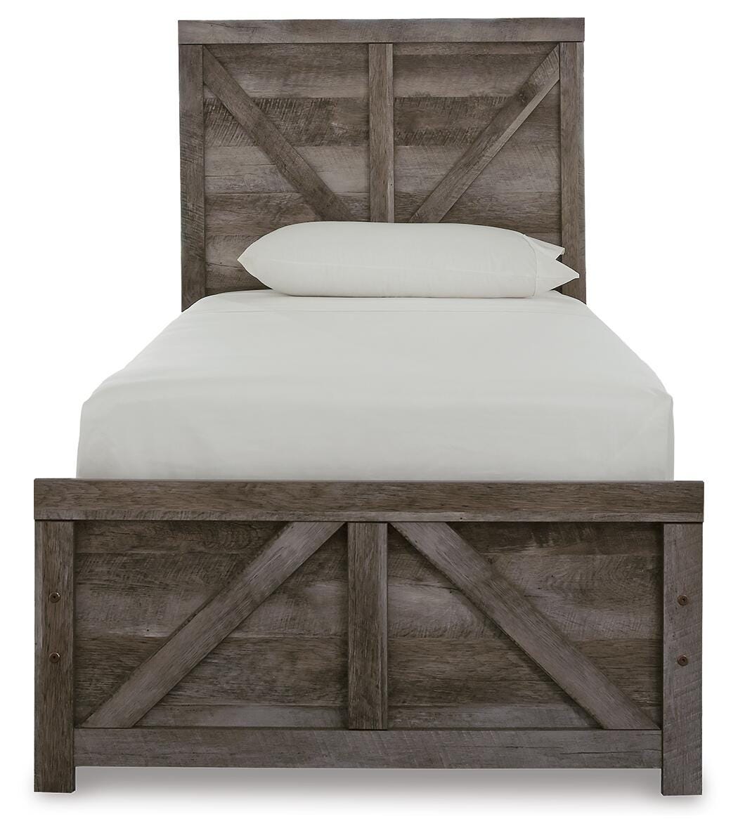 Wynnlow Twin Crossbuck Panel Bed, Dresser and Mirror