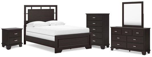 Covetown Full Panel Bed, Dresser, Mirror, Chest and Nightstand