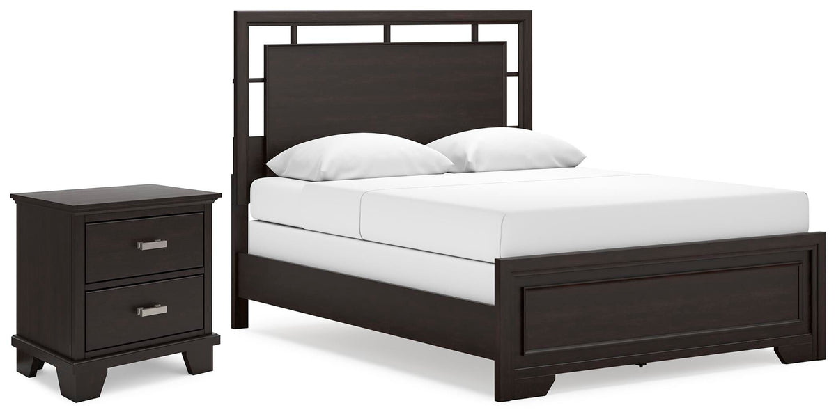 Covetown Queen Panel Bed and Nightstand