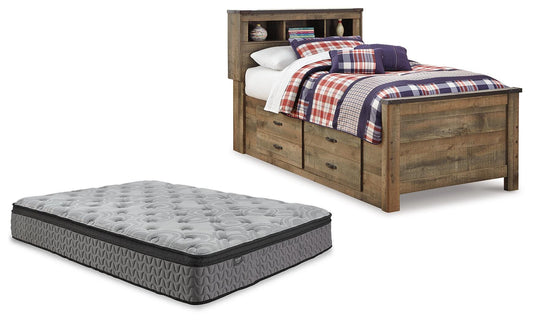 Trinell Twin Bookcase Bed with Mattress