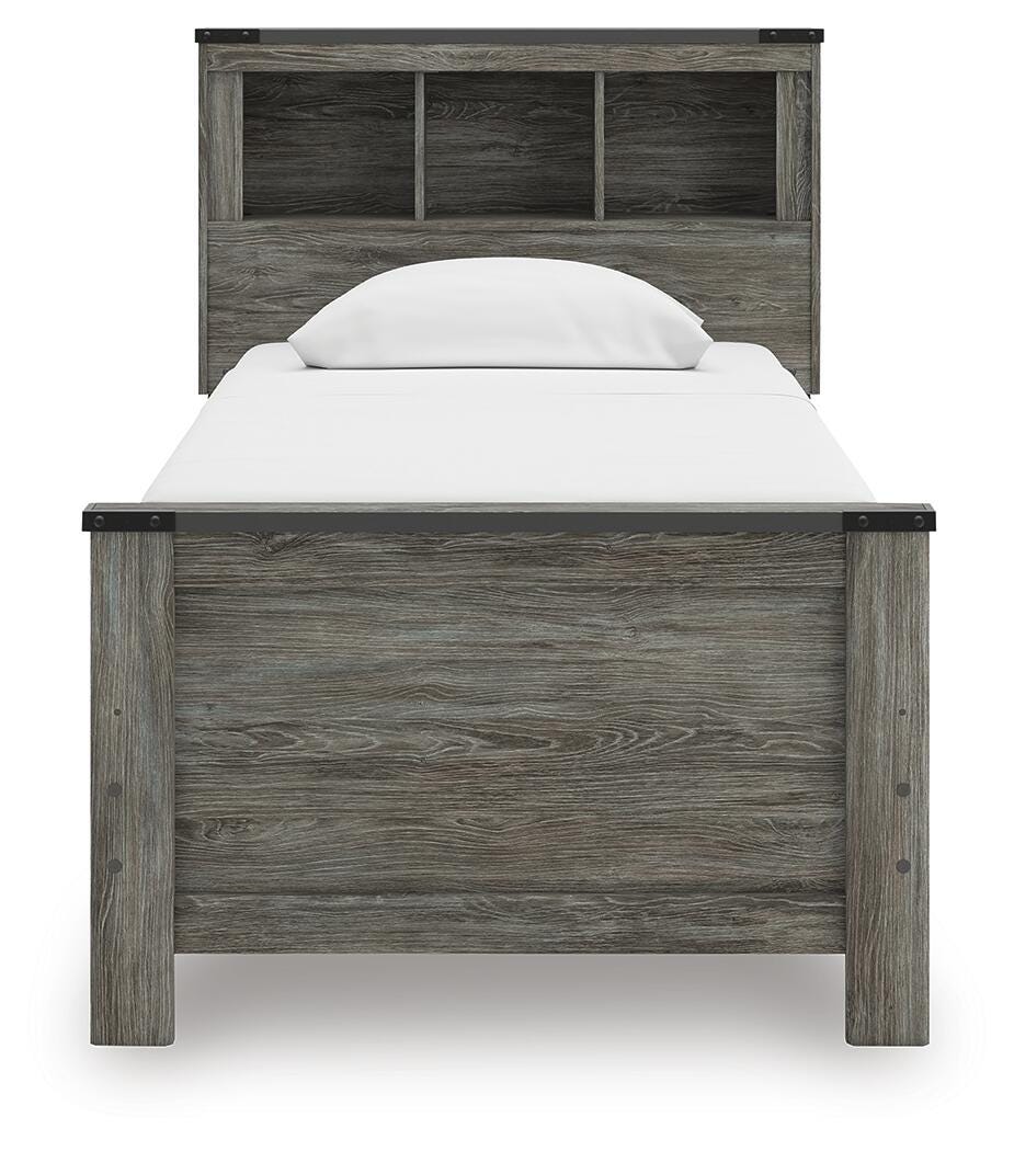 Frandern Twin Bookcase Bed, Dresser and Mirror