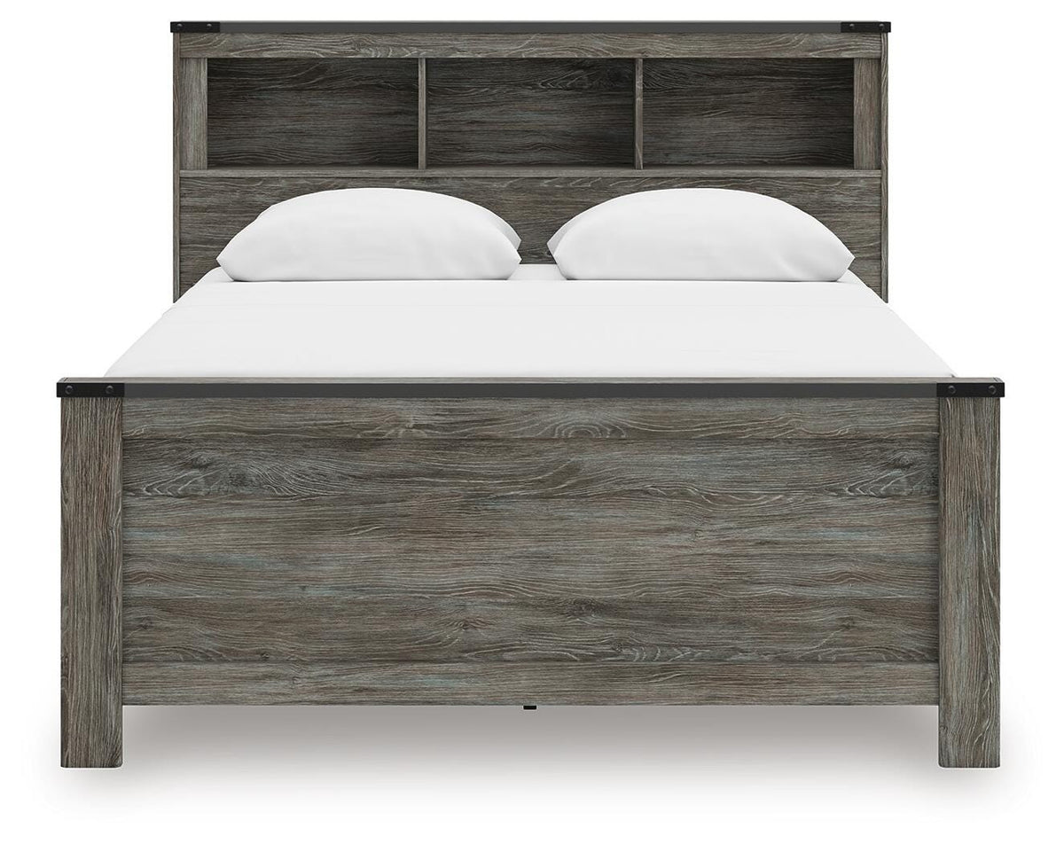 Frandern Queen Bookcase Bed, Dresser and Mirror