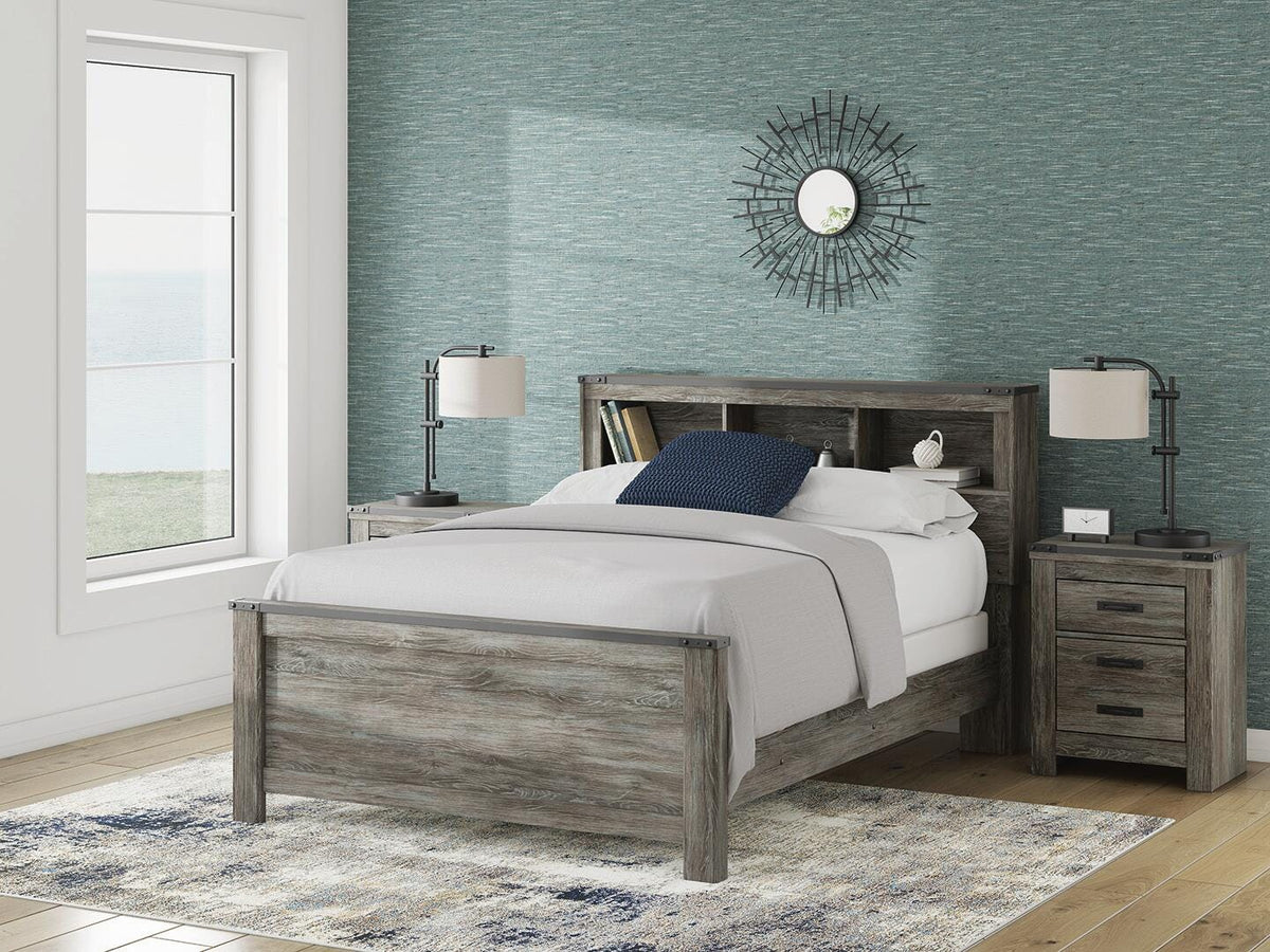 Frandern Queen Bookcase Bed, Dresser and Mirror