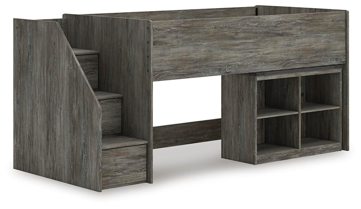 Frandern Twin Loft  Bed with Bookcase Storage