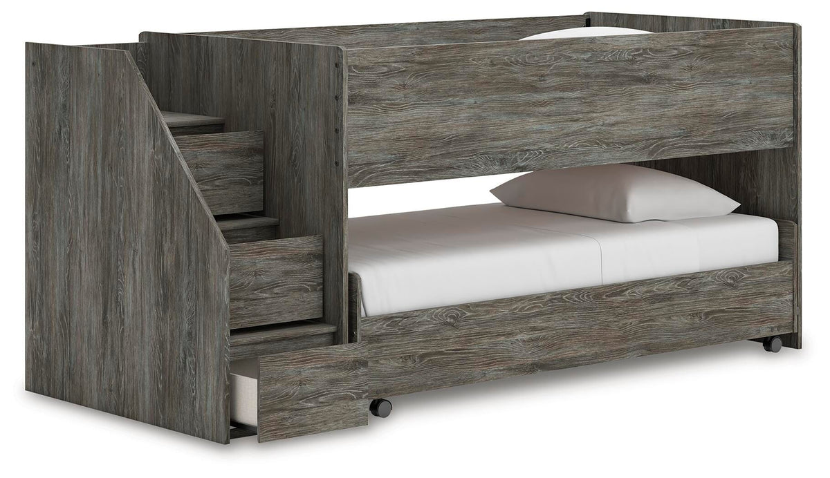 Frandern Twin Over Twin Loft Bed and Mattresses