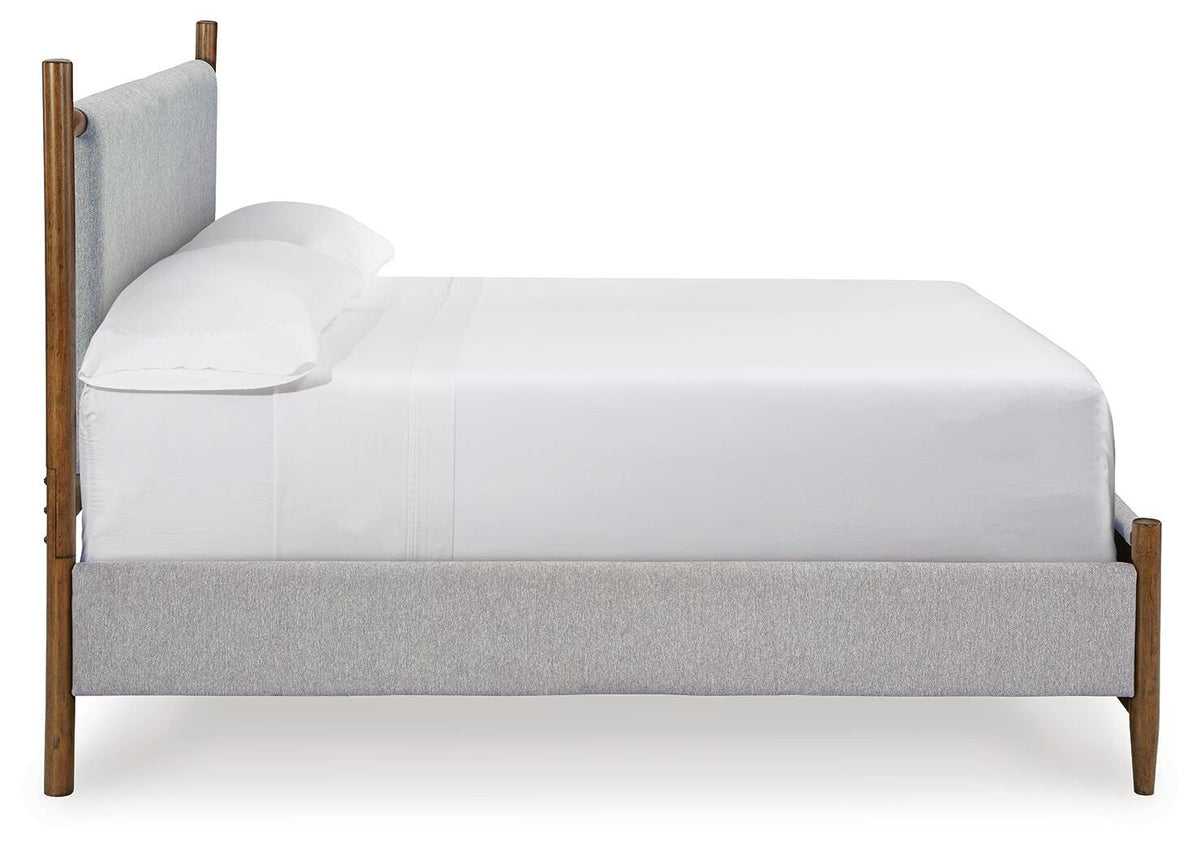 Lyncott King Upholstered Bed, Dresser and Mirror