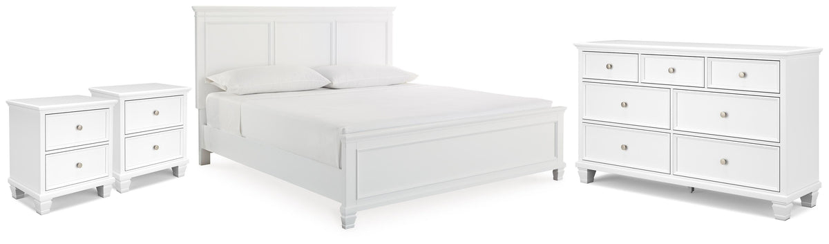 Fortman King Panel Bed, Dresser and 2 Nightstands