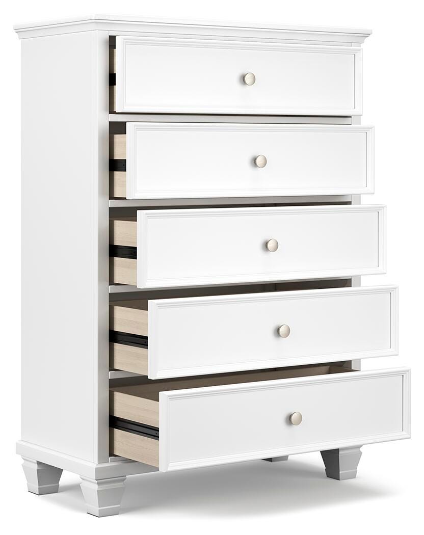 Fortman King Panel Bed, Dresser, Mirror, Chest and Nightstand