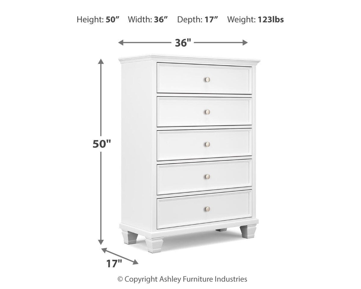 Fortman King Panel Bed, Dresser, Mirror, Chest and 2 Nightstands