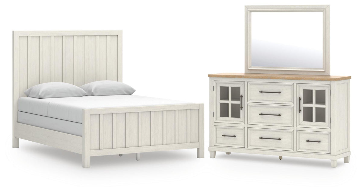 Shaybrock Queen Panel Bed, Dresser and Mirror
