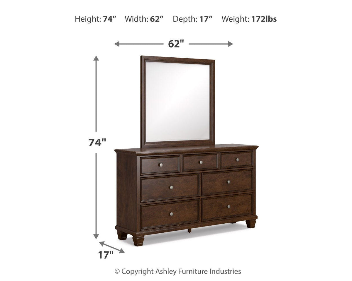 Danabrin King Panel Bed, Dresser and Mirror