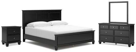 Lanolee King Panel Bed, Dresser, Mirror and Nightstand
