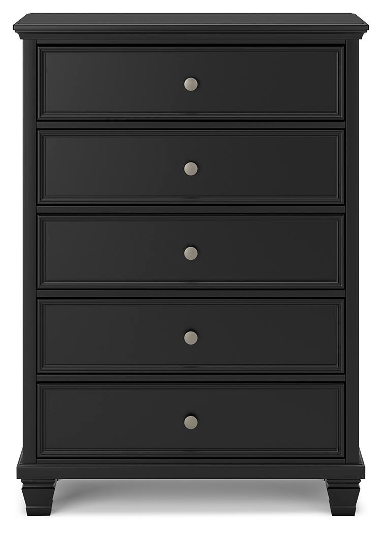 Lanolee King Panel Bed, Dresser, Mirror, Chest and 2 Nightstands