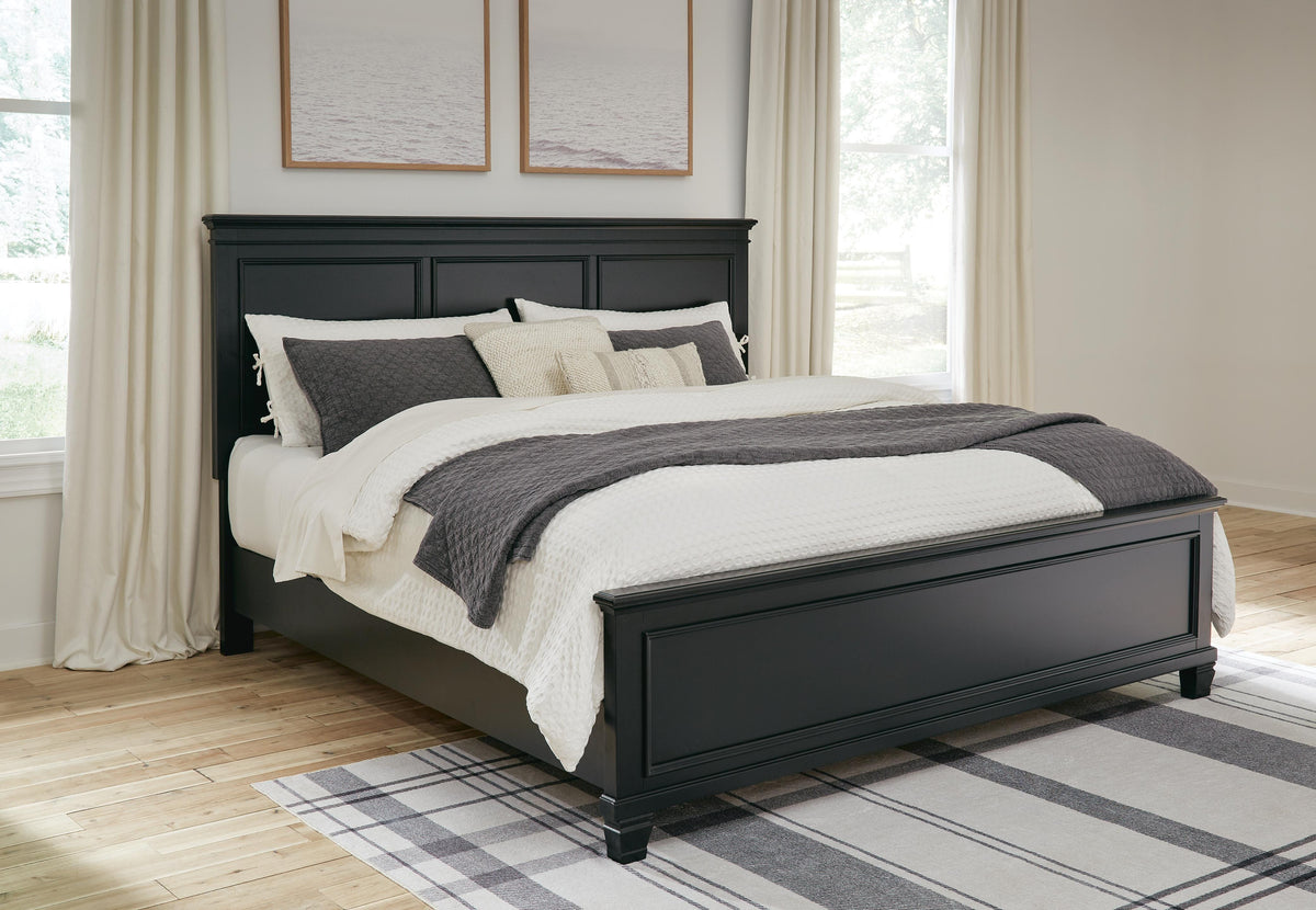 Lanolee King Panel Bed, Dresser, Mirror, Chest and 2 Nightstands