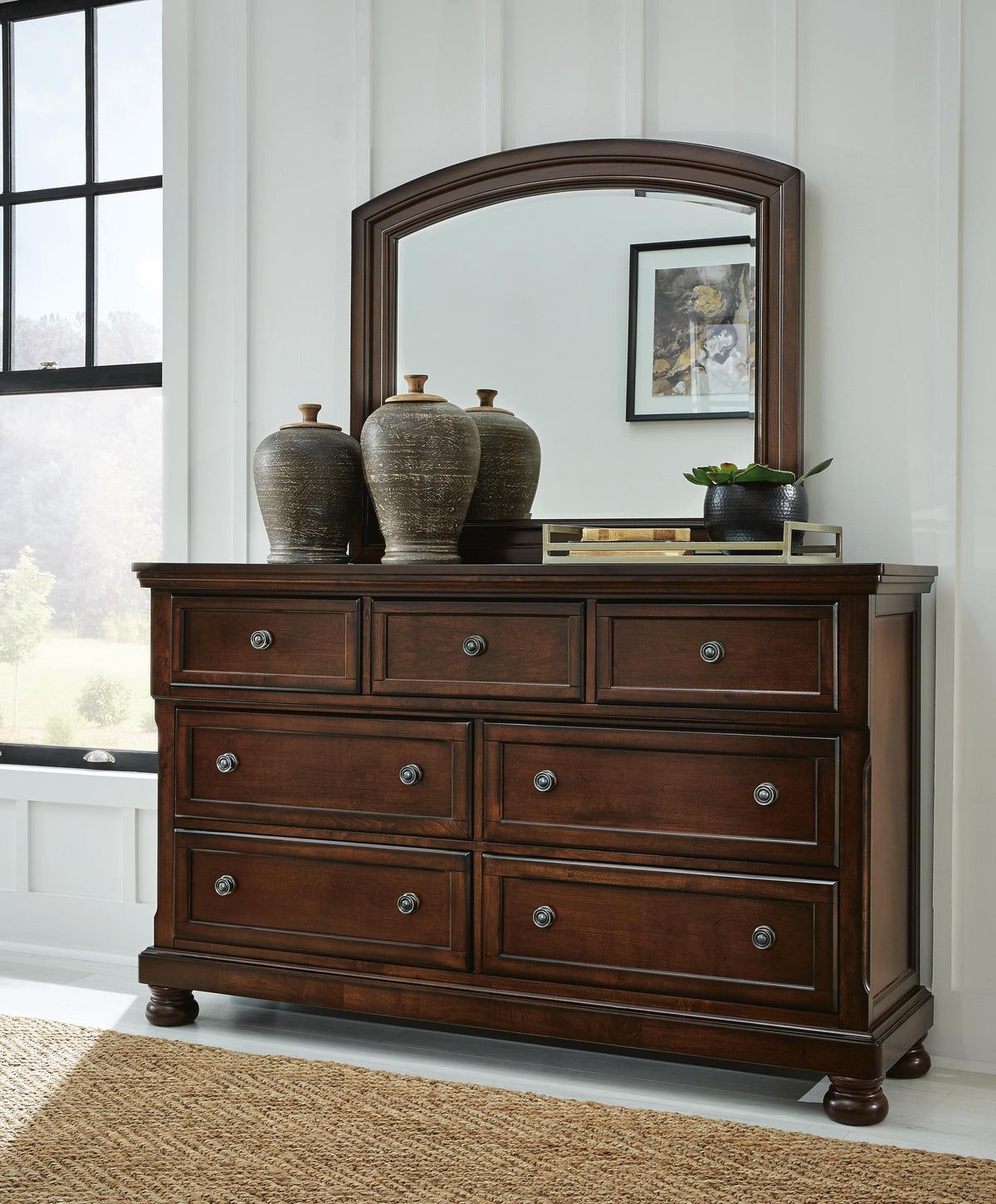 Porter California King Panel Bed, Dresser, Mirror and Chest
