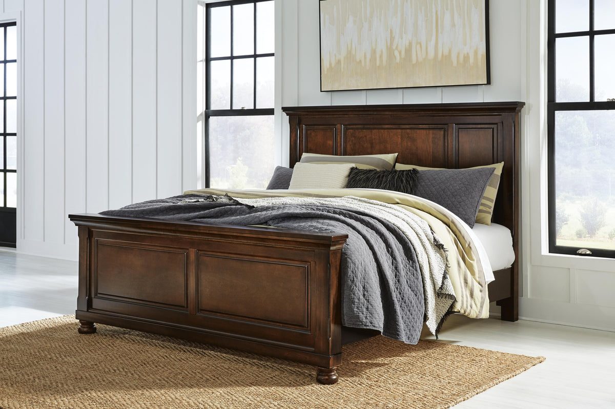 Porter California King Panel Bed, Dresser, Mirror, Chest and 2 Nightstands