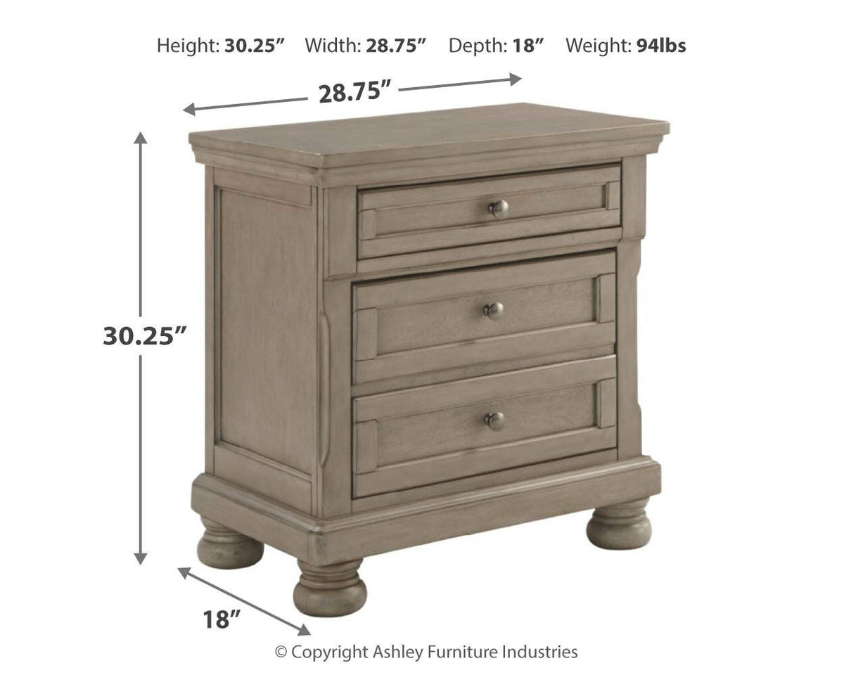 Lettner King Panel Bed, Dresser, Mirror, Chest and 2 Nightstands
