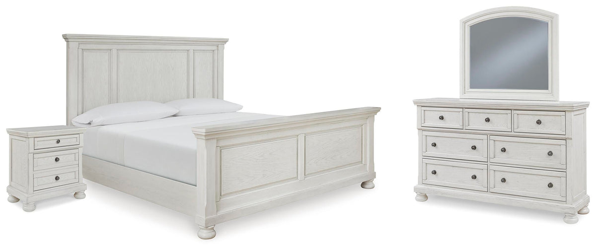 Robbinsdale Queen Panel Bed, Dresser, Mirror and Nightstand