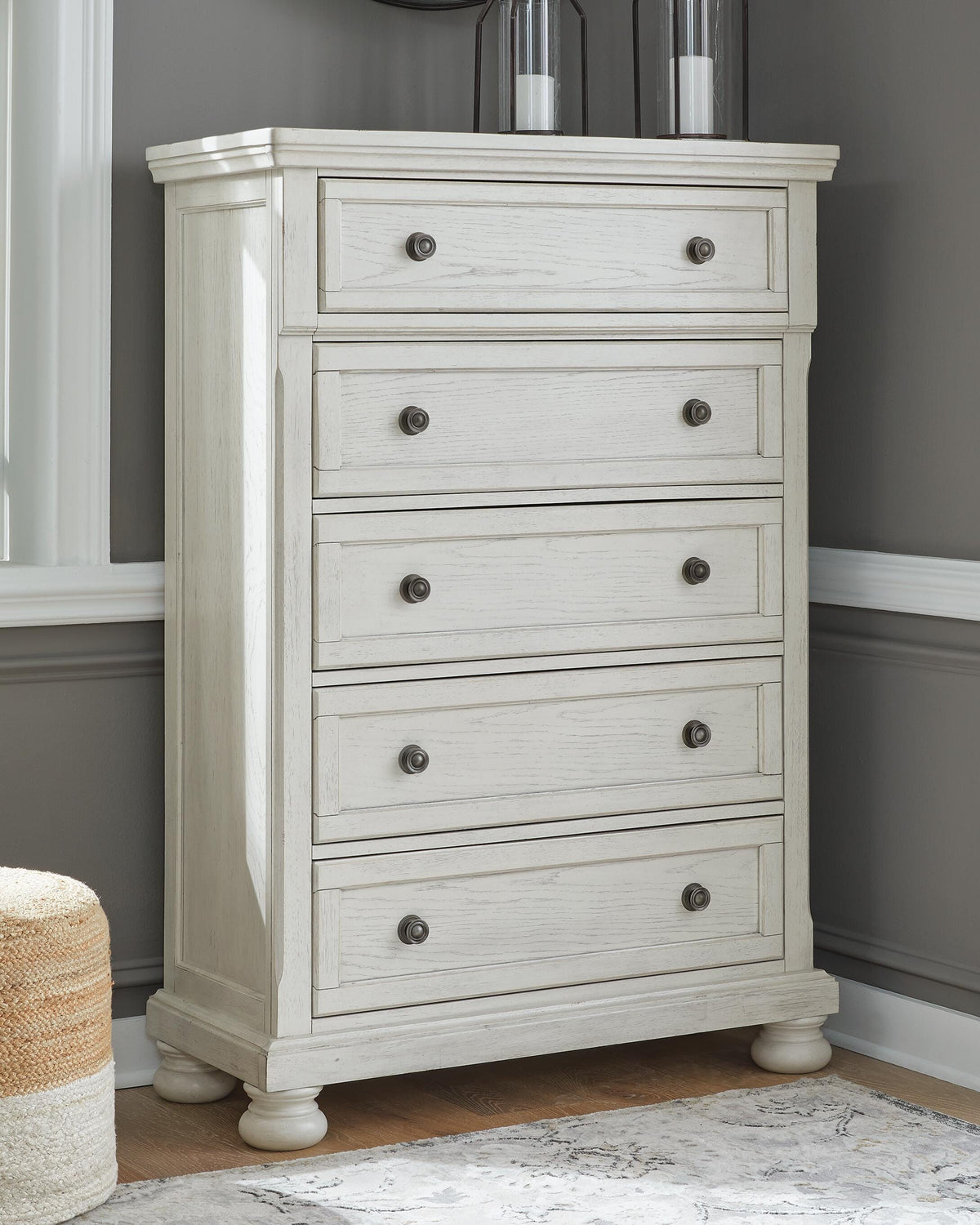 Robbinsdale King Panel Bed, Dresser, Mirror, Chest and 2 Nightstands