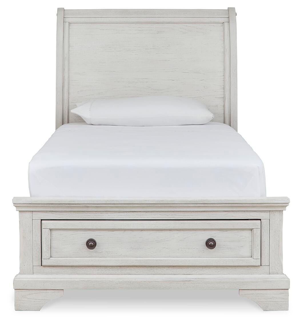 Robbinsdale Twin Sleigh Storage Bed, Dresser and Nightstand