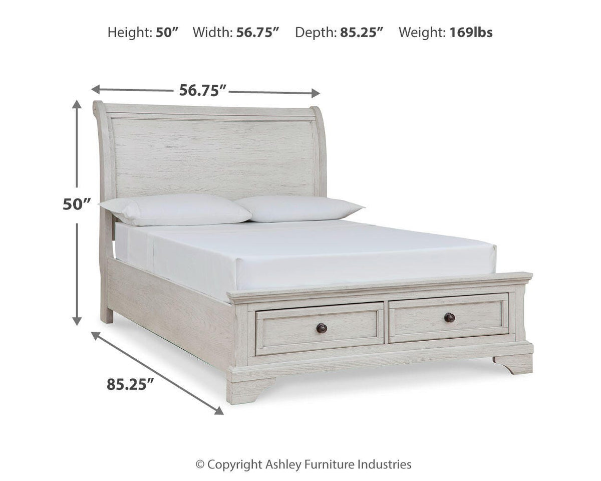Robbinsdale Full Sleigh Storage Bed, Chest and Nightstand
