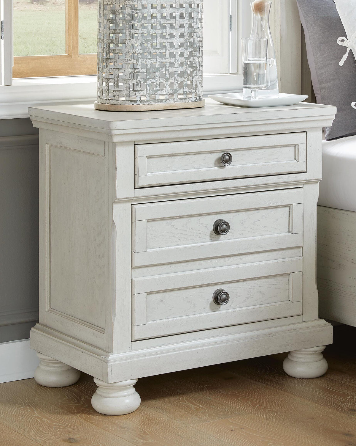 Robbinsdale Full Sleigh Storage Bed, Chest and Nightstand