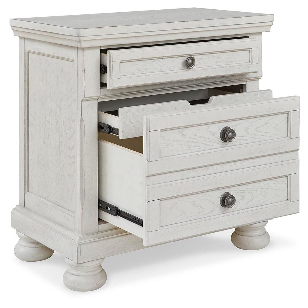 Robbinsdale Full Sleigh Storage Bed, Chest and Nightstand