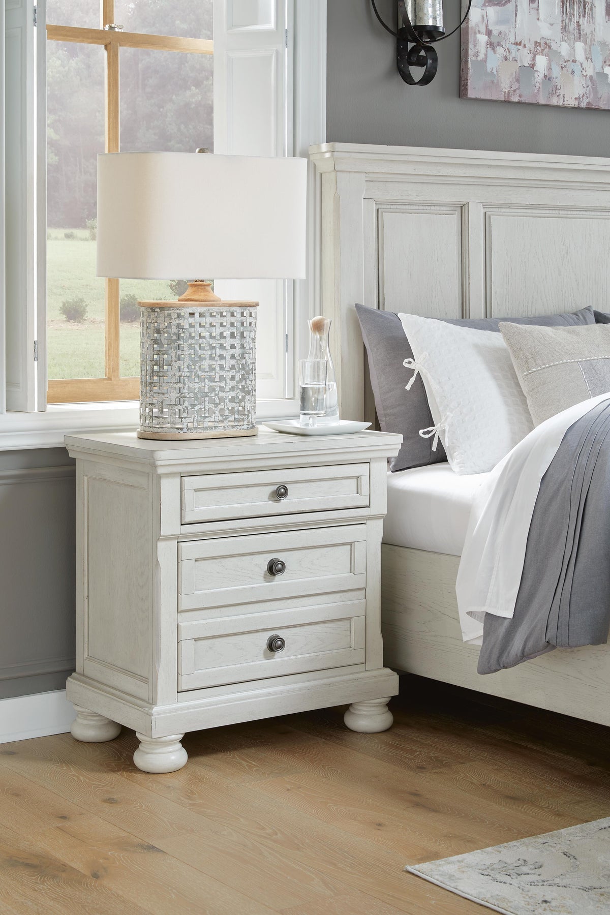 Robbinsdale Full Sleigh Storage Bed, Chest and Nightstand