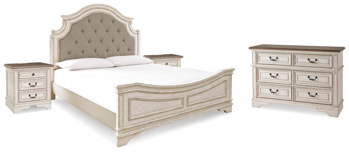 Realyn King Panel Bed, Dresser and 2 Nightstands