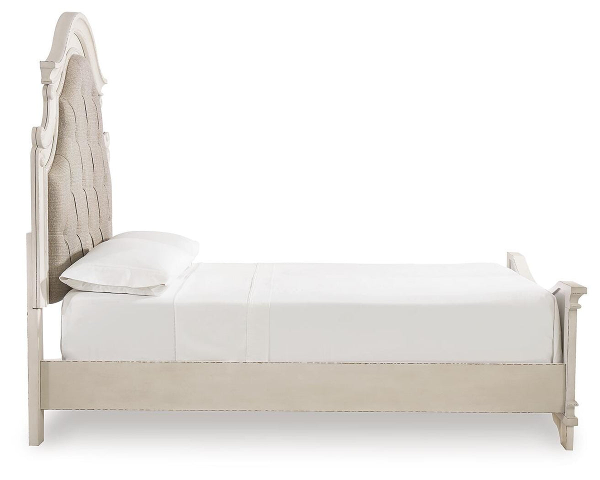Realyn Queen Panel Bed Dresser, Mirror, Chest and Nightstand