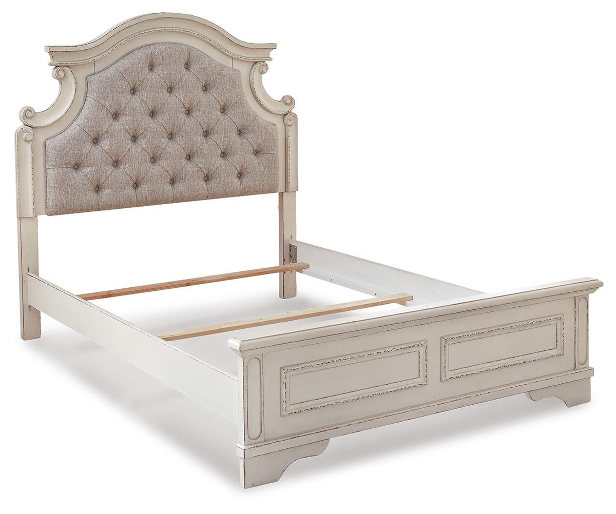 Realyn Full Upholstered Panel Bed with Dresser