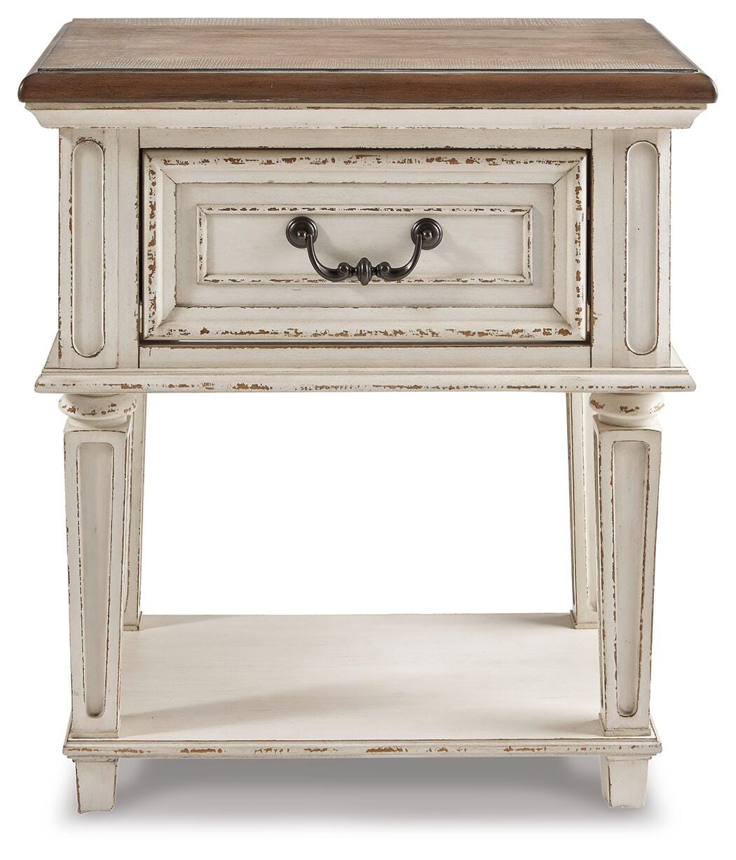 Realyn King Storage Bed, Dresser, Mirror, Chest, Vanity with Stool and 2 Nightstands