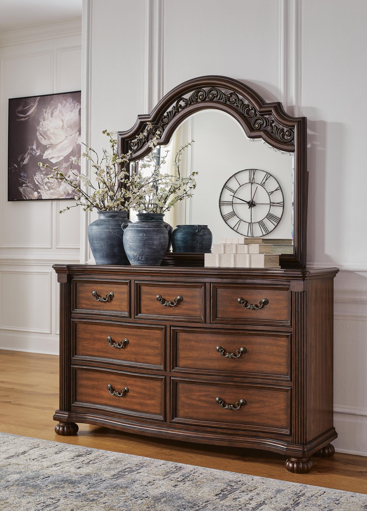 Lavinton King Poster Bed, Dresser, Mirror, Chest and Nightstand