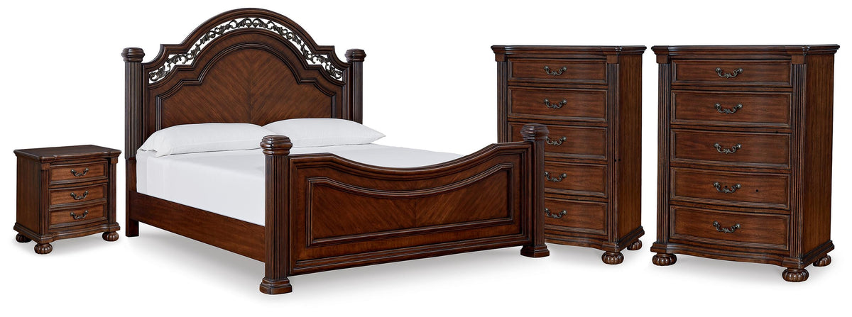 Lavinton King Poster Bed, 2 Chests and Nightstand