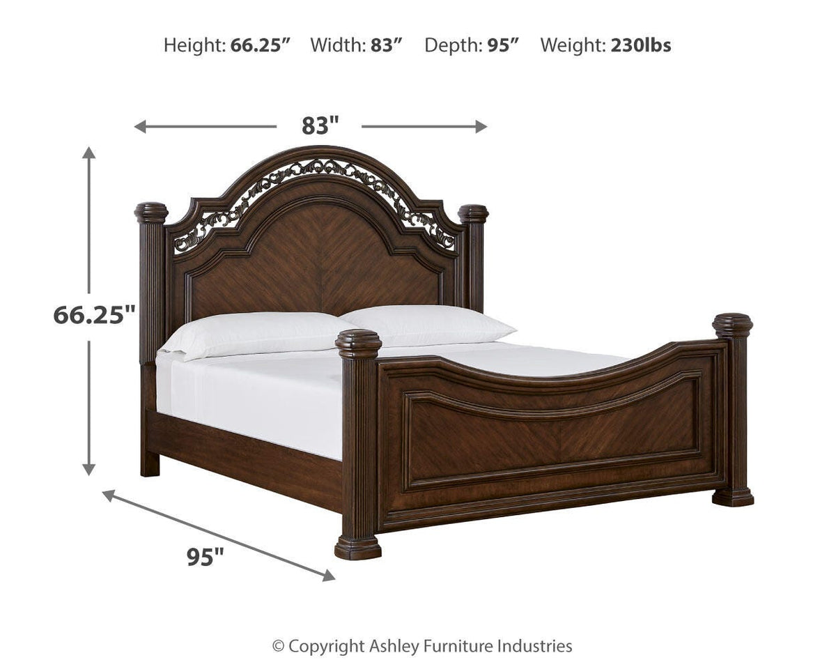 Lavinton King Poster Bed, Dresser, Mirror, Chest and Nightstand