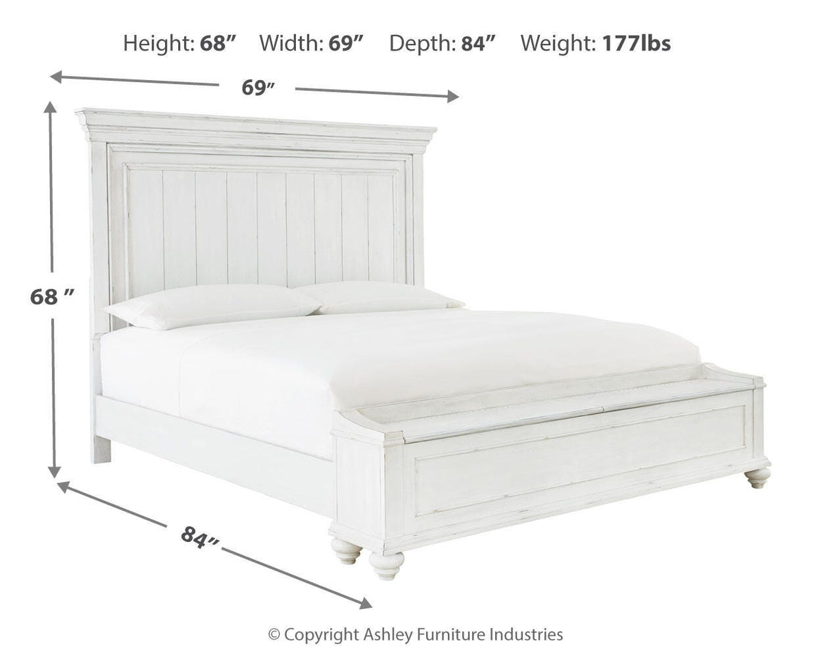 Kanwyn Queen Panel Bed with Storage Bench