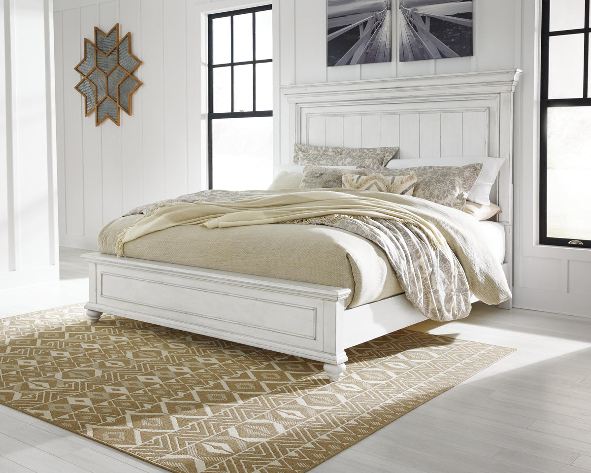 Kanwyn King Panel Bed, Dresser, Mirror and Nightstand