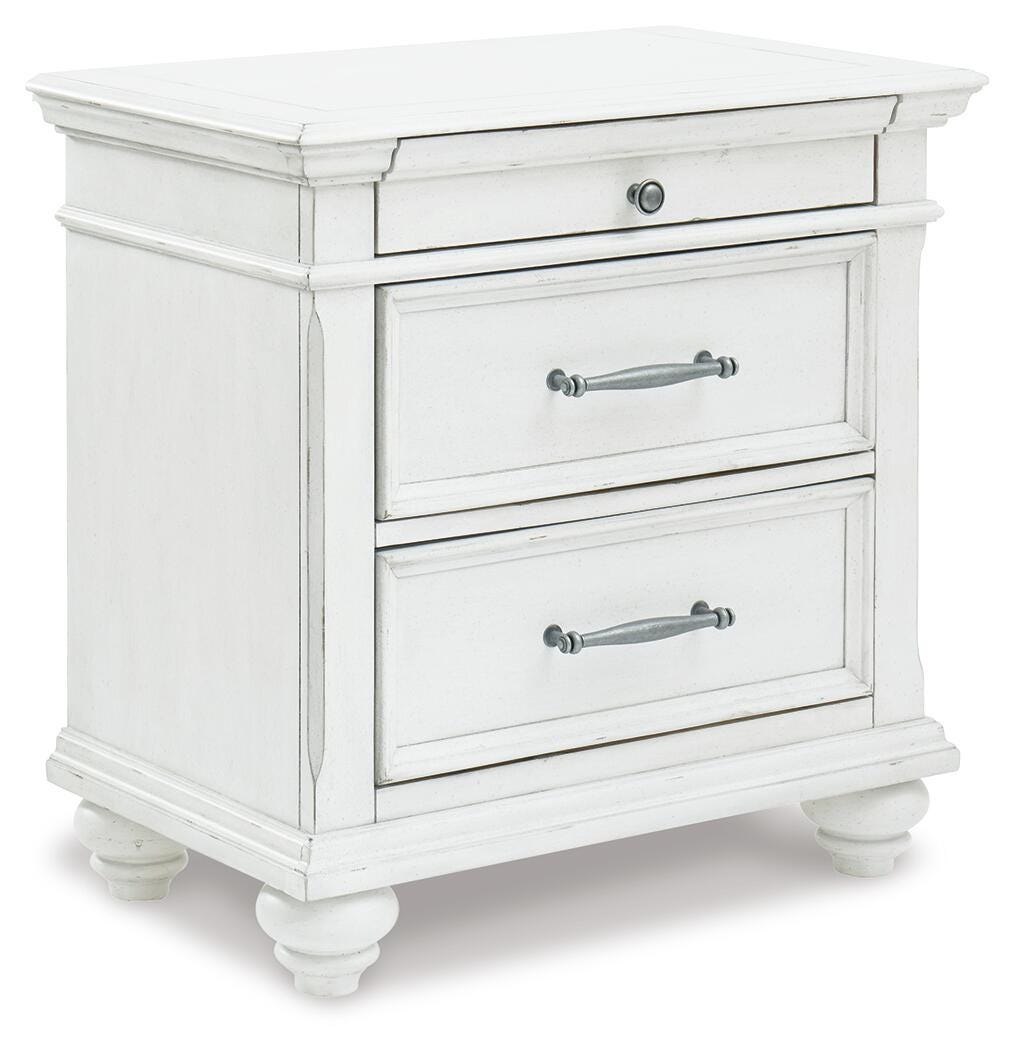 Kanwyn Queen Upholstered Panel Bed, Dresser, Mirror, and Nightstand