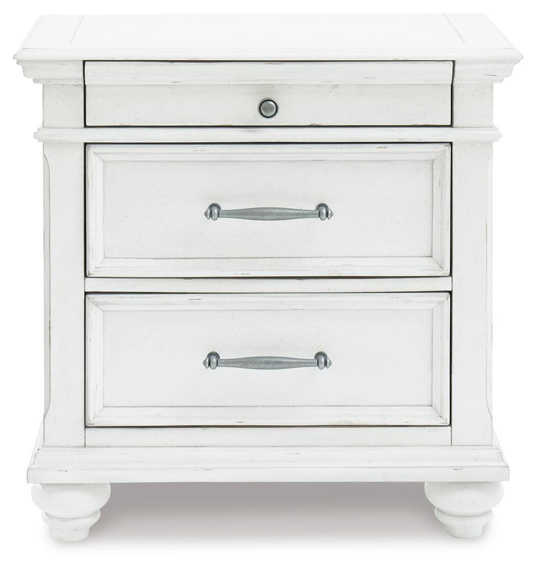 Kanwyn King Panel Bed, Dresser, Mirror, Chest and 2 Nightstands