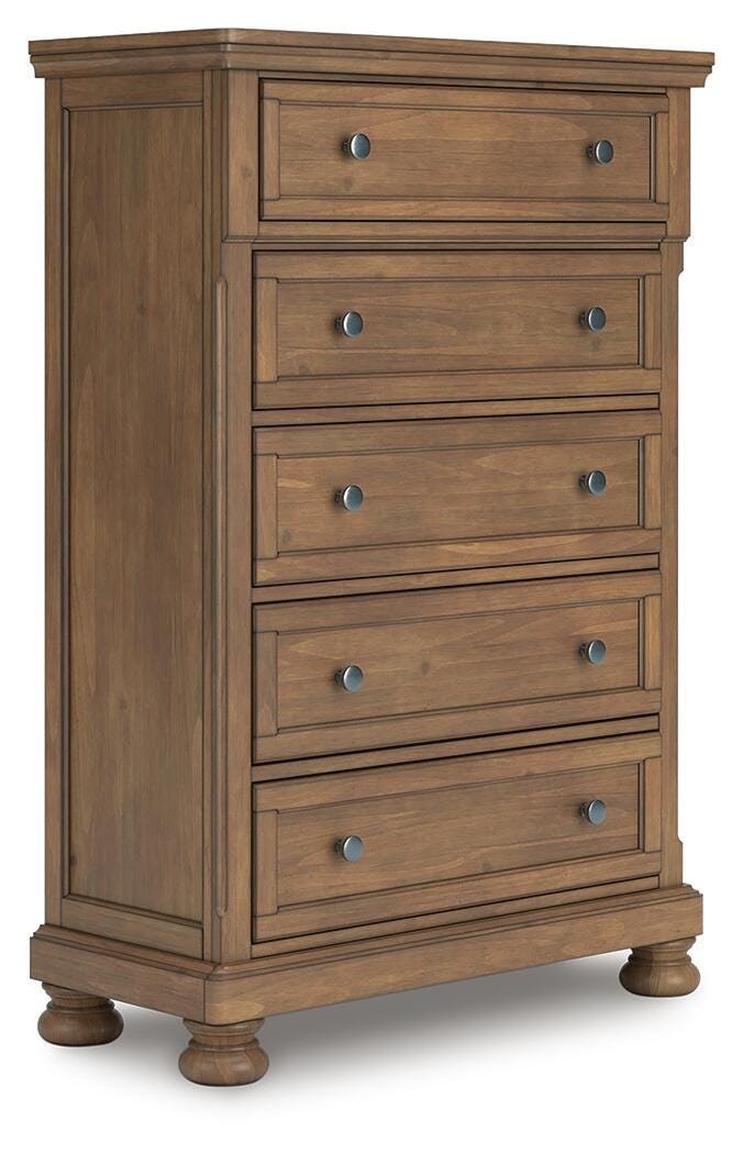 Feddinger Queen Sleigh Bed, Dresser, Mirror, Chest and Nightstand