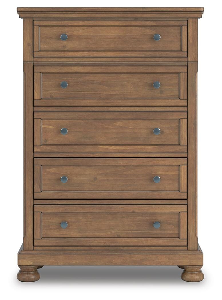 Feddinger Queen Panel Bed, Dresser, Mirror, Chest and Nightstand