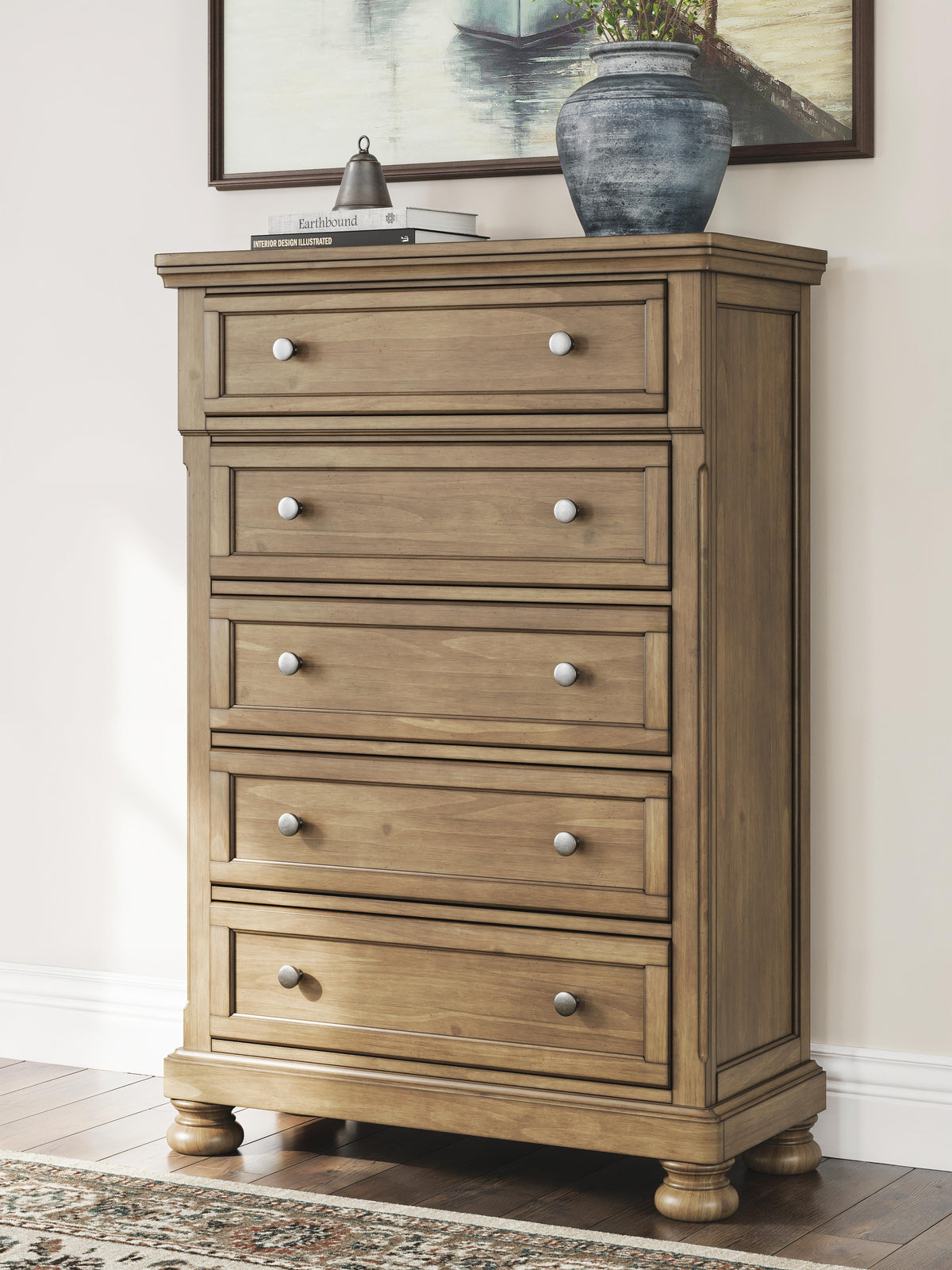 Feddinger Queen Panel Bed, Dresser, Mirror, Chest and 2 Nightstands